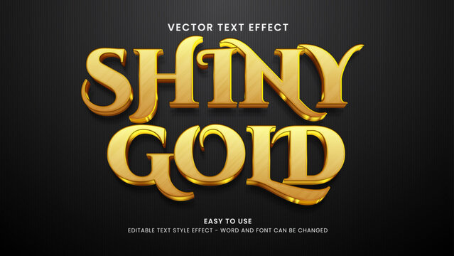 shiny gold editable text effect 3d vector 