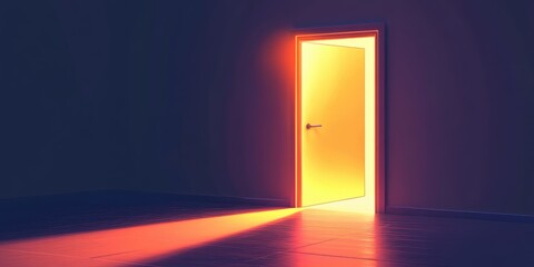 A door is open and the light is shining through it