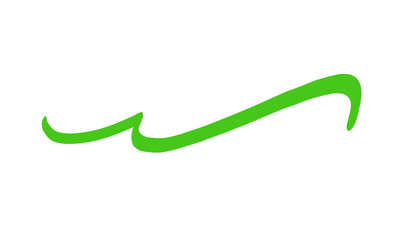 Abstract green wave shape isolated on transparent background