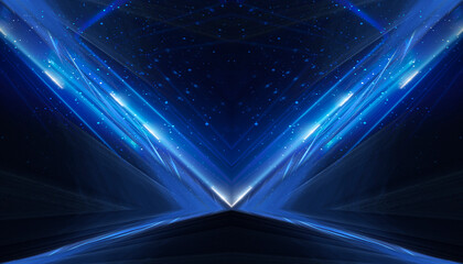 Abstract futuristic neon background, glow, light reflection.