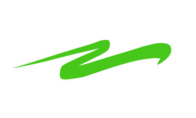 Abstract green brush stroke isolated on transparent background