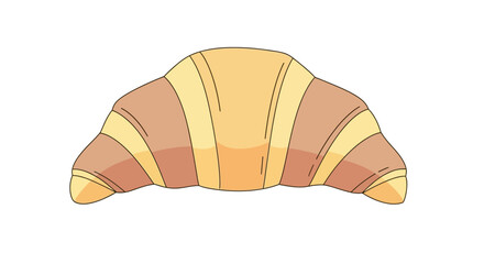 A simple, stylized illustration of a golden-brown croissant with alternating light and dark brown stripes.