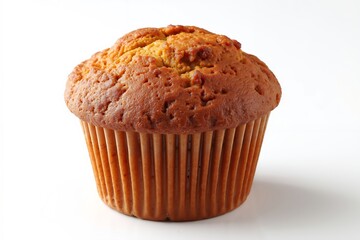 A muffin sitting on top of a white surface