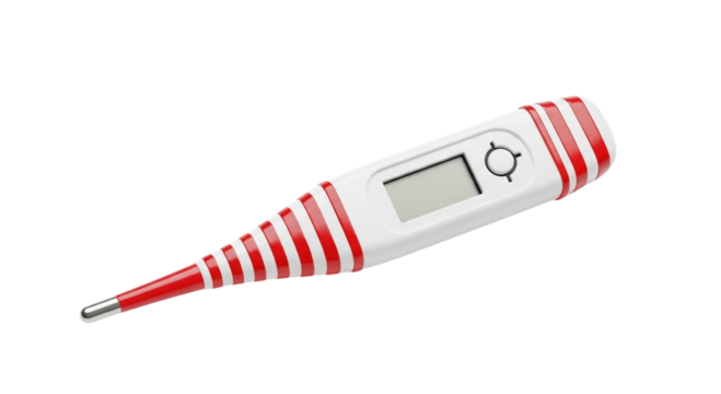 Digital Thermometer Isolated on White Surface