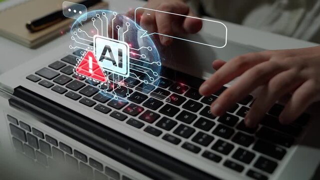 AI interface showing prompt error warning and system alert. AI prompt failure can lead to incorrect output or hallucination. Managing AI prompt error is crucial in safe AI deployment. Muxer