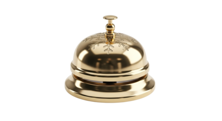 Shiny Golden Bell Displayed in a Detailed Close-Up