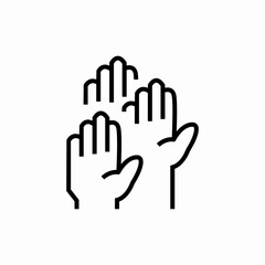hand rise vote icon sign vector