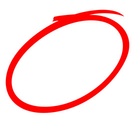png red circle mark. transparent hand drawn oval shape brush stroke for marking mistake in exam...