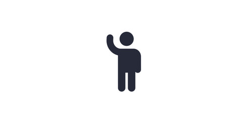 person waving hand greeting gesture on a white background ideal for welcoming designs communication concepts or illustrations.