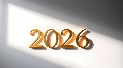2026, golden numbers on a white background.