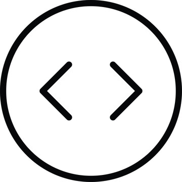 Vector art of code icon for programming and development work