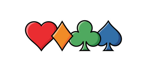 poker card suits heart diamond club spade symbols perfect for casino night invitations game tutorials and website backgrounds symbolizing luck gambling.