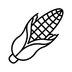 Illustration of a corn cob, a staple food in many cultures, often enjoyed grilled, boiled, or as an ingredient in various dishes