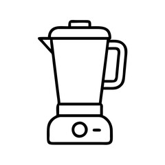 Vector art of minimalist blender icon, embodying kitchen appliance, blending, and smoothie preparation for healthy lifestyle