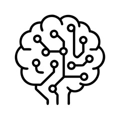 Vector art of artificial intelligence brain with circuit board conceptual illustration of ai, machine learning, and neural networks