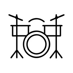 Vector art of basic drum set illustration, suitable for musicthemed designs, highlighting the essence of rhythm and percussion instruments