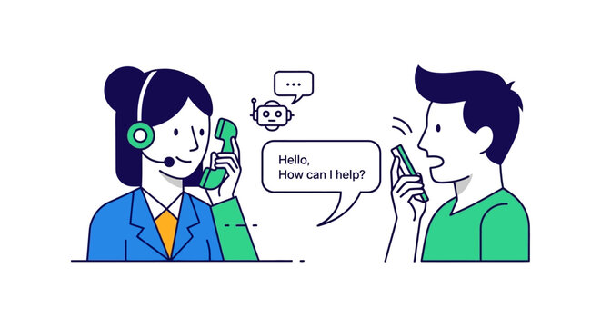 virtual customer service using ai to assist caller offering support and problem solving useful for technology and business solutions