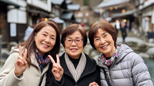 3人の仲良しおばちゃん温泉旅行