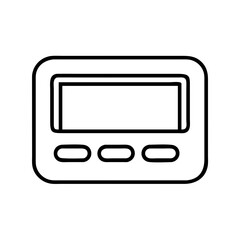 Vector art of pager line icon beep symbol old communication device outline vector sign vintage gadget illustration