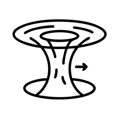 Vector art of conceptual wormhole illustration, representing theoretical passage through spacetime, connecting distant points in the universe