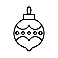 Vector art of christmas ornament icon decorative bauble with scalloped and diamond design, ideal for seasonal greetings and winter projects