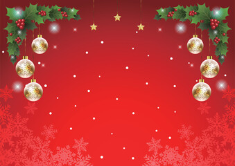 クリスマス背景25、イラスト、かわいい、縦、赤、飾り、街並み