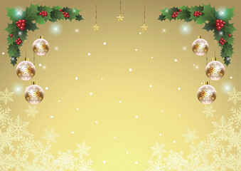 クリスマス背景25、イラスト、かわいい、縦、金、飾り、街並み