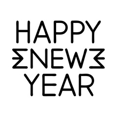 Vector art of happy new year lettering festive inscription for greeting card, poster, banner, invitation, and social media post