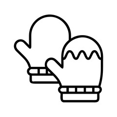 Vector art of pair of winter mittens cozy and warm handwear for cold weather knitted gloves for protection against frost and snow