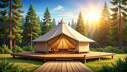 Glamping Forest Vector