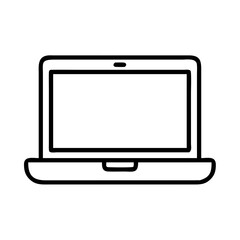 Vector art of modern laptop computer, a sleek portable device for work, study, and entertainment in a minimalist line art style