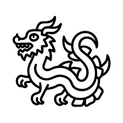 Illustration of a chinese dragon, a mythical creature symbolizing power, strength, and good fortune in asian culture