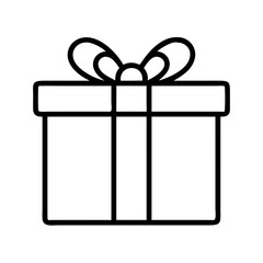 Vector art of charming gift box icon, adorned with a bow and ribbon, symbolizing generosity, surprise, and special occasions