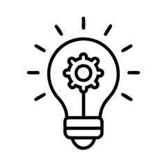 Vector art of light bulb with gear is a symbol of innovation, creativity, and problemsolving in business and technology