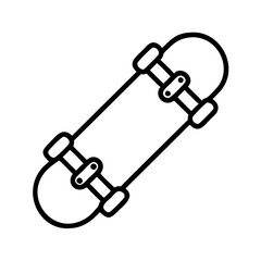 Vector art of skateboard outline icon, a symbol of youth culture and recreational activity, perfect for skate enthusiasts and designers