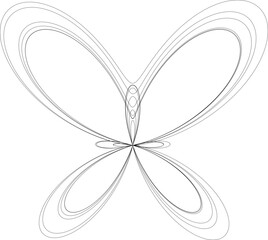 Butterfly curve path vector (Mathematical pattern, PPT-compatible & fully editable)