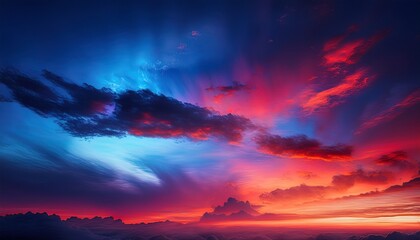 Fototapeta premium A Colorful Sky With A Red And Blue Background