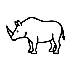 Vector art of rhino icon a simple and minimalist illustration of a rhinoceros, perfect for wildlife and conservation themes