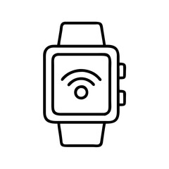 Vector art of smartwatch with wifi signal modern wearable technology for wireless communication and connectivity concept