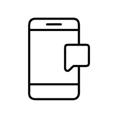 Vector art of smartphone with speech bubble modern mobile phone with message notification communication and technology concept