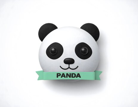 "Panda" Cute Head 3D Volumetric Sticker Badge