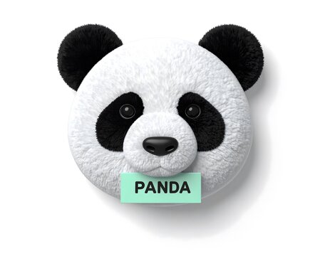 "Panda" Cute Head 3D Volumetric Sticker Badge - Powered by Adobe