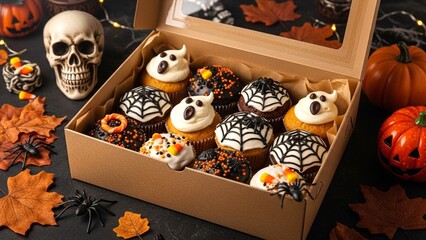Box of Assorted Halloween Cupcakes