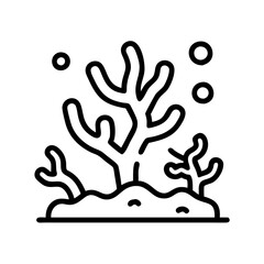 Vector art of coral reef with bubbles a captivating line art illustration of a vibrant underwater ecosystem, showcasing the beauty of marine life