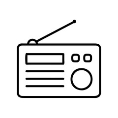 Vector art of retro radio receiver, a vintage electronic device for listening to music and news broadcasts from the past era