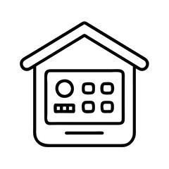 Vector art of smart home control panel presents a modern interface for managing various home functions with intuitive icons