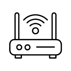 Vector art of wireless router line icon network device for internet connection and wifi signal transmission at home