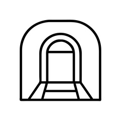 Vector art of a dark tunnel entrance with rail track symbolizes challenge, opportunity, and the journey to an unknown destination