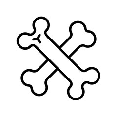 Vector art of simple vector illustration of crossed bones, creating a spooky and playful design element for halloween or pirate themes