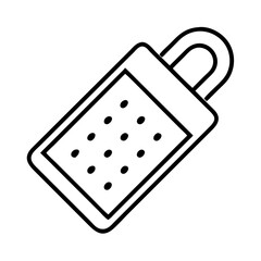 Vector art of grater icon kitchen utensil for grating cheese, vegetables, fruits, and other food ingredients in cooking process